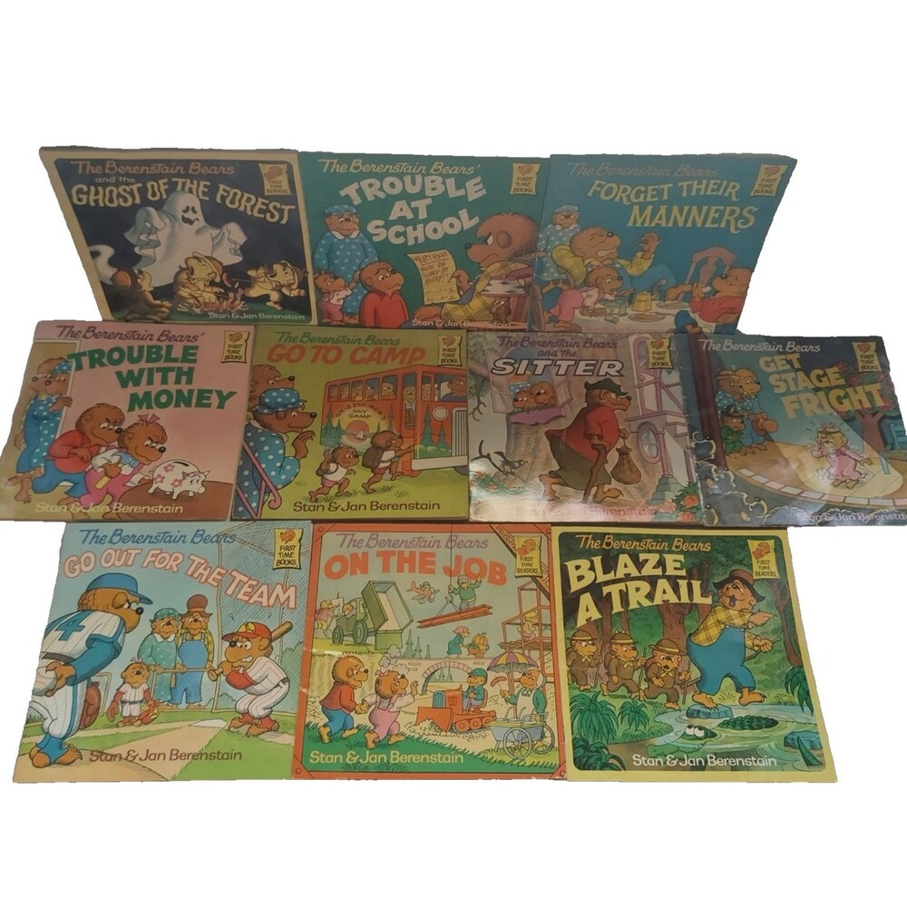 Berenstain Bears Paperback Lot of 10 First Time Books 1981-1987 School Ghost